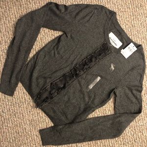 Abercrombie Button Down Ruffled Crop Top